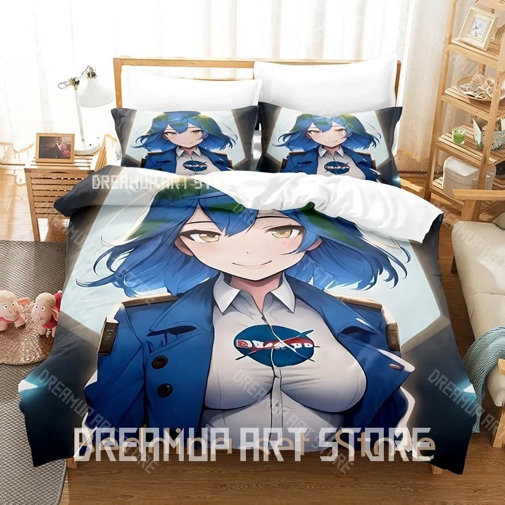 2026 3D Print Earth-Chan Cartoon Bedding Set Single Twin Full Queen King Size Bed Set Adult Kid Bedroom Duvetcover Sets Anime Be