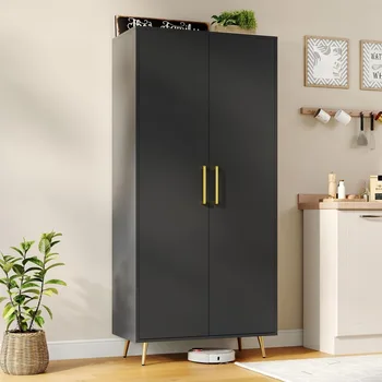 Tall Storage Cabinet, Freestanding Kitchen Pantry Cabinet wi...