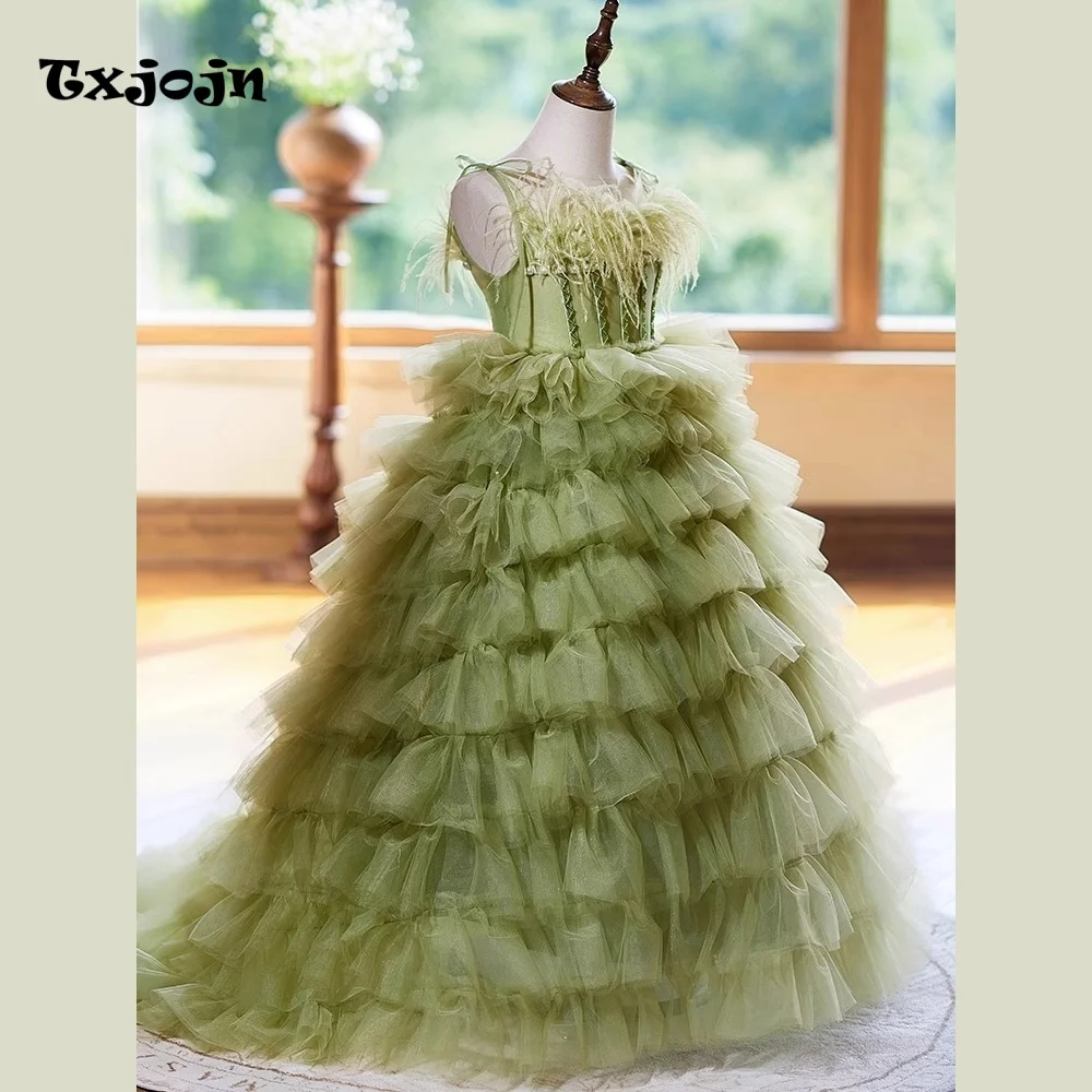 2026 New Girl's Formal Ball Gown Flower Girl Princess Dress Toddler Teens Child Vestido Wedding Party Birthday Clothes 3-14Y