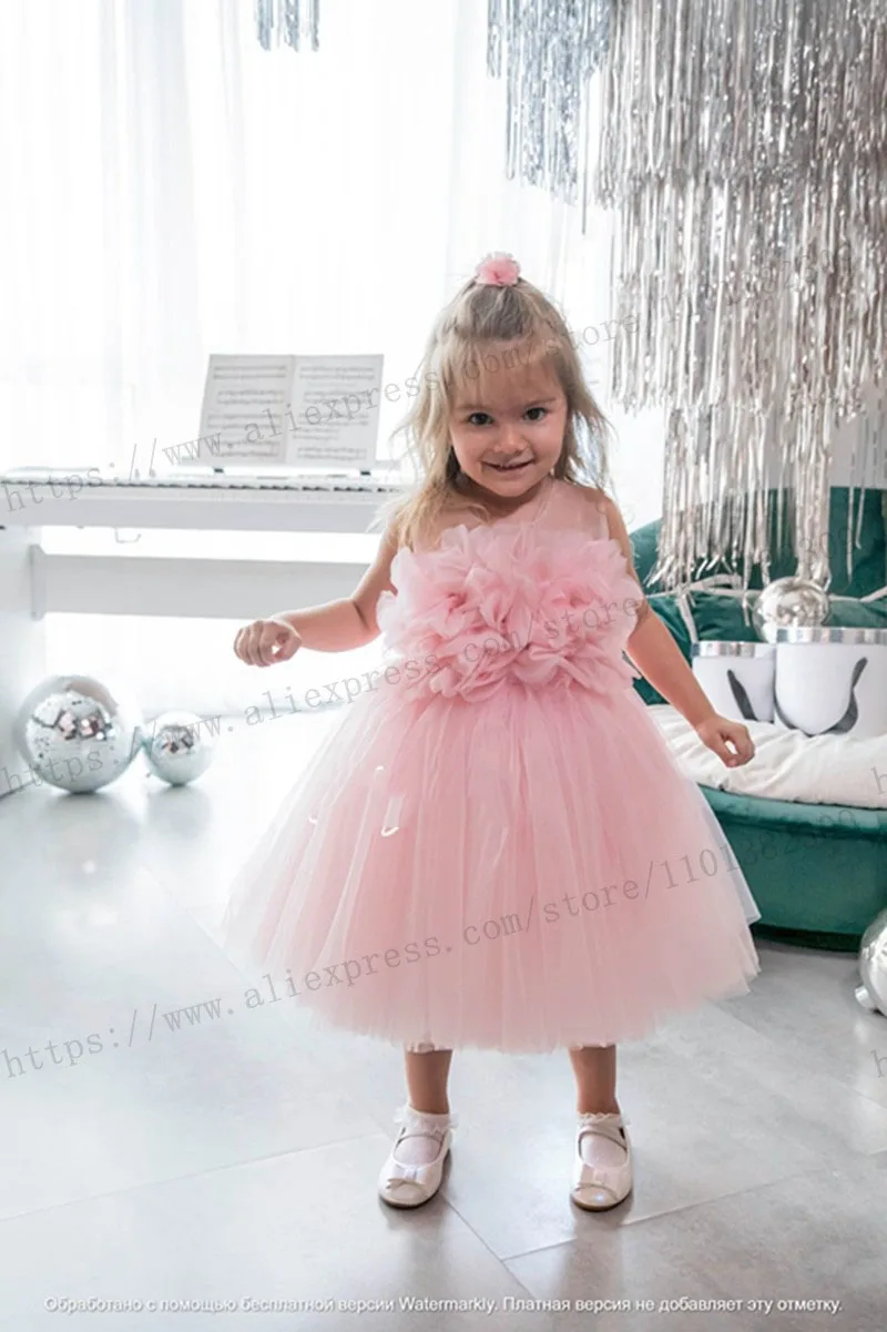 Conew Mommy and Me Dress Blush Pink Dress Photoshoot Mother Daughter Matching Dress for Birhthday Party Mum and Kids Outfit