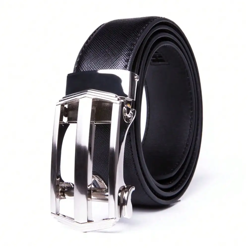 

1 PC Leather Ratchet Belts For Men - Men's Belt With Automatic Buckle For Suits Jeans And Uniform Sliding Automatic Buckle Ratchet Dress Belt