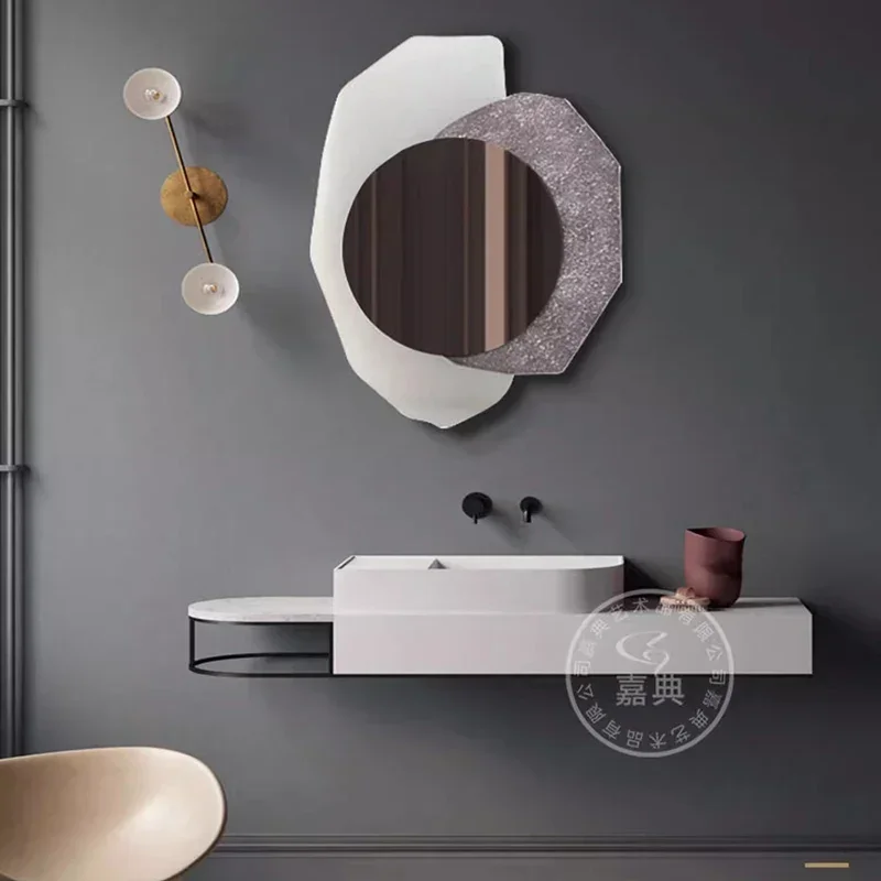 

Bathroom Nordic Mirror Wall Modern Living Room Decoration Small Mirror Luxury Funky Irregular Aesthetic Espelhos Home Products