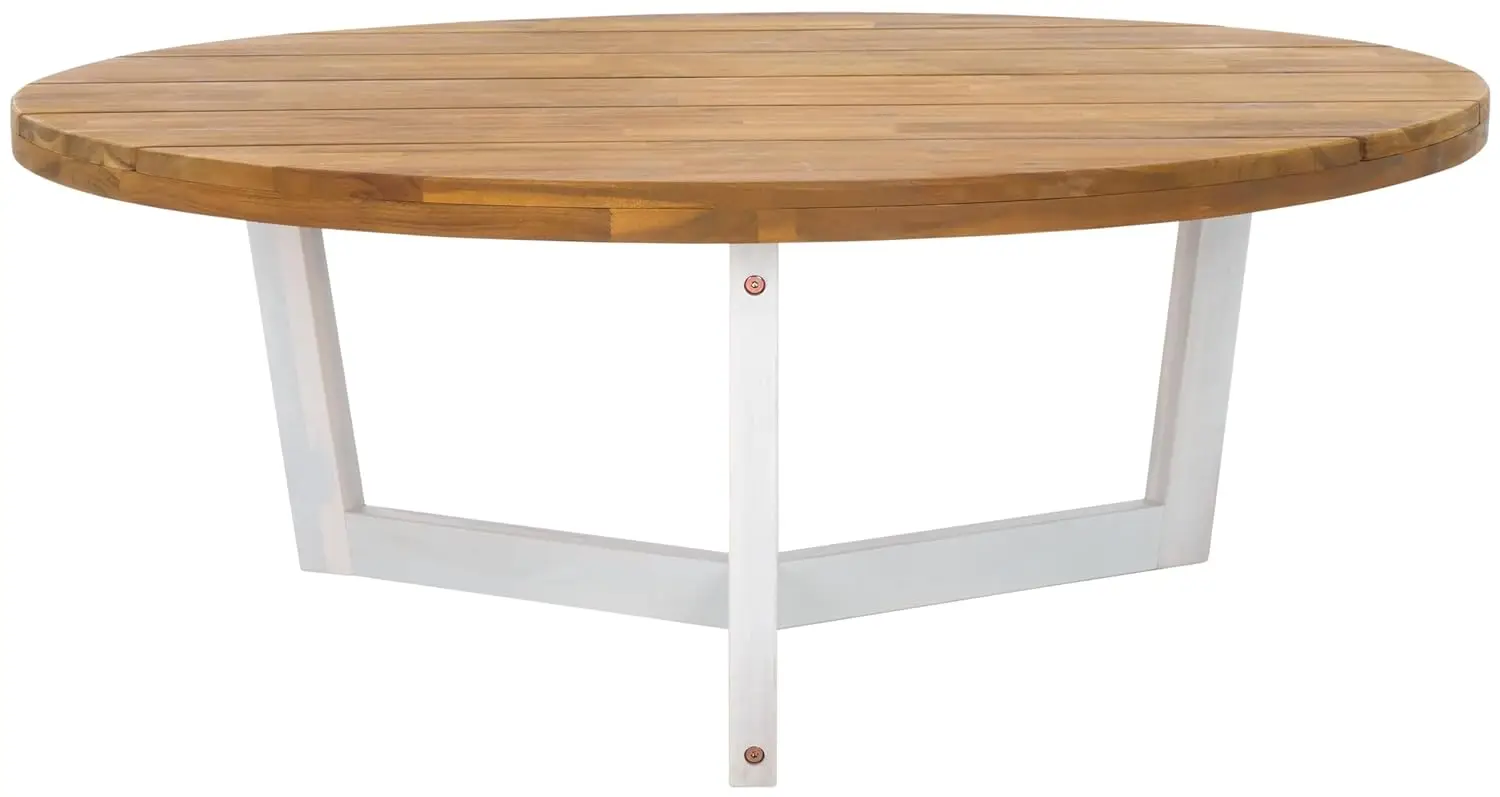 

White 3-Leg Round Coffee Table, Ideal for Deck, Patio, Backyard, Sunroom, Customized
