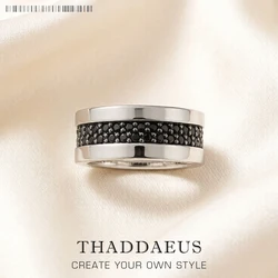 Classic Black Zirconia Band Ring,Europe Style Jewelry Fine Jewerly For Men & Women Gift In 925 Sterling Silver,Super Deals