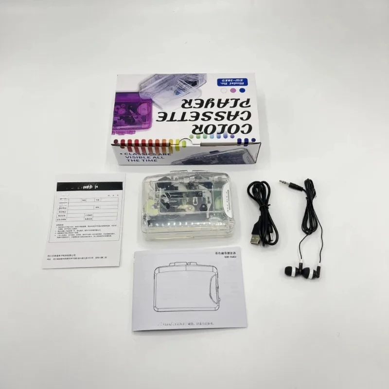 

Популярный портативный кассетный плеер Walkman с прозрачной лентой для прослушивания английского языка