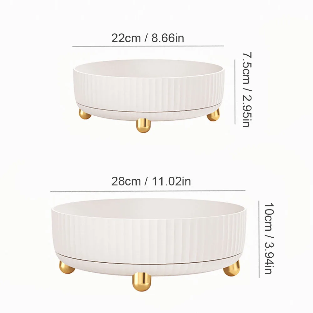 360 Rotating Tray Kitchen Storage Containers for Spice Jar Snack Food Tray Bathroom Storage Box Non Slip Cosmetics Organizer