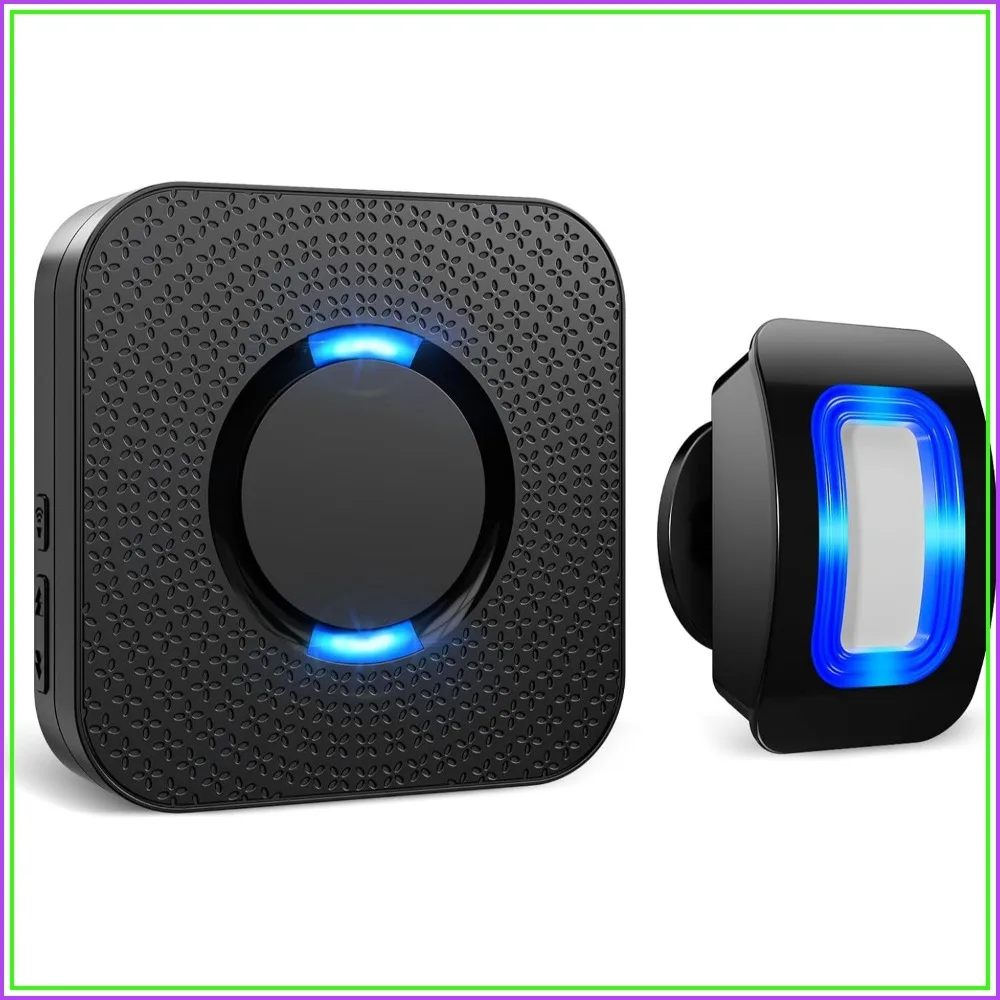 Wireless Motion Sensor LED Light with Alarm Chime, 500FT Range Security Alert Monitor for Home, Office, Store