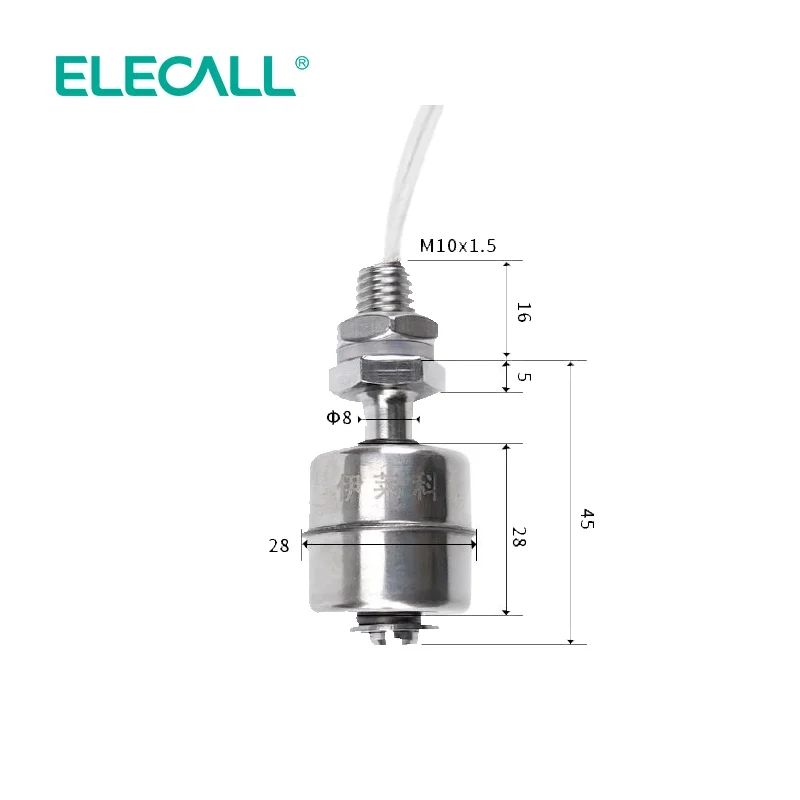 ELECALLAC/DC  0-110V/0-220V Float Switch ES Series Water Tower Pump Tank NO/NC Automatic Controller Flow Sensor Stainless Steel