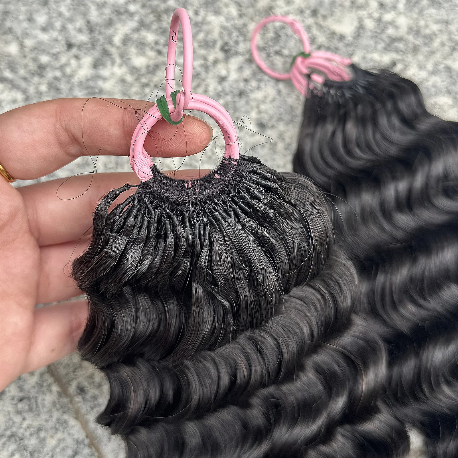 موجة عميقة الكروشيه شعر مستعار بشري غريب مجعد الكروشيه الشعر البشري Knotless قبل فصل الكروشيه ريشة وصلات شعر #3