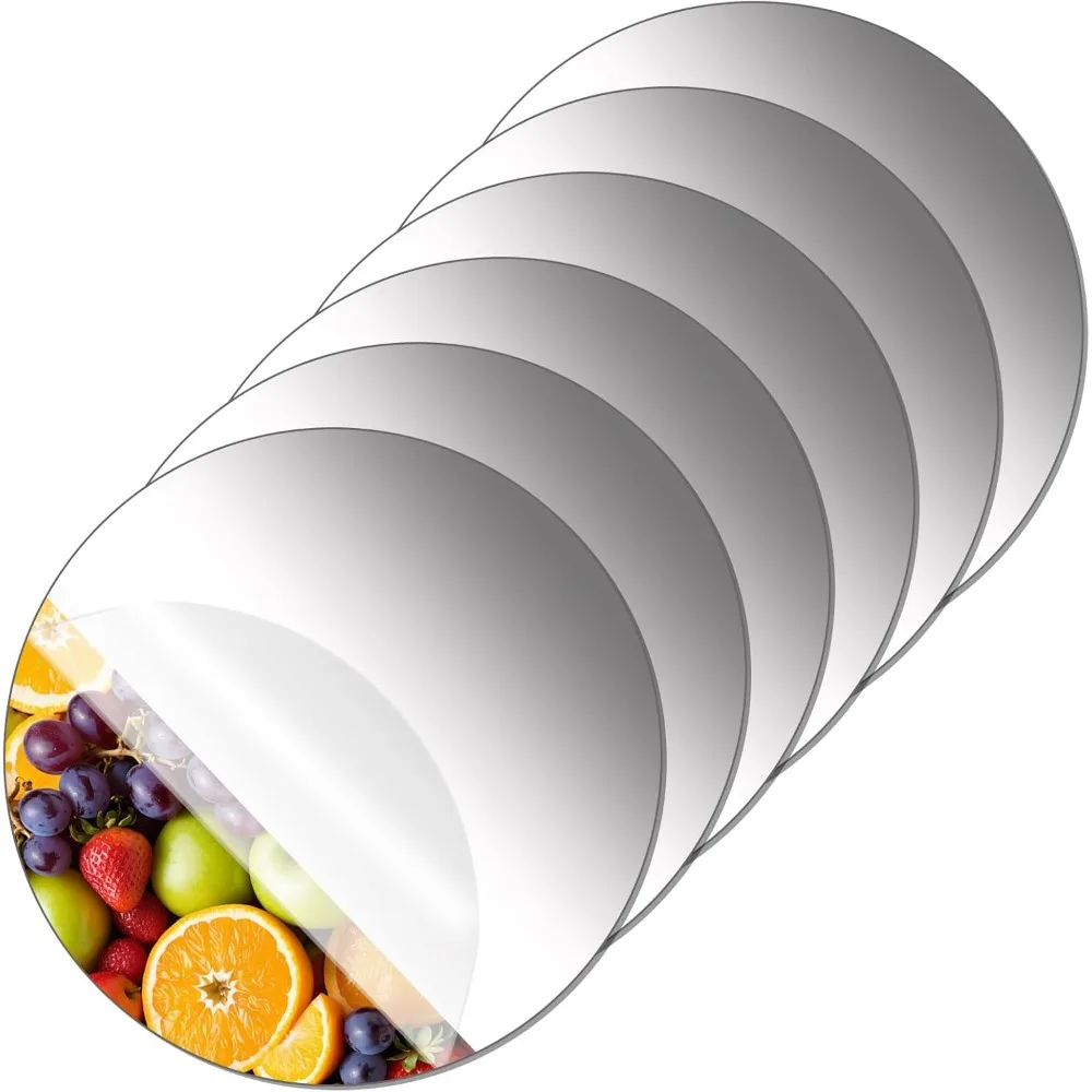 

Acrylic circular mirror, 8-inch self-adhesive circular mirror plate non glass sticker, suitable for bedrooms and bathrooms