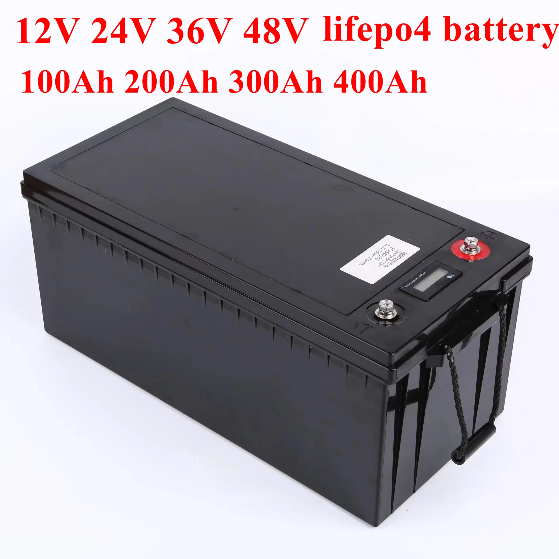 

waterproof 12V 200AH 36V 150Ah 24V 200Ah 48V 100Ah Lifepo4 battery with BMS for 2400w inverter EV RV Fishing boat +Charger