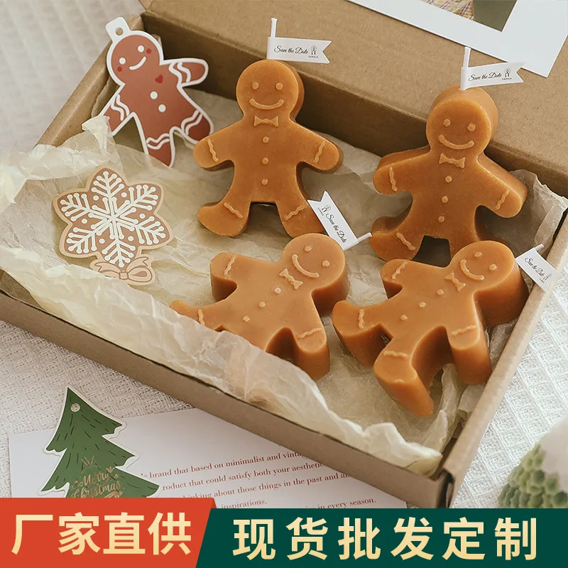 Shaped Gingerbread Man Aromatherapy Christmas Candle Holiday Atmosphere Decoration Christmas Gift Aromatherapy Candle