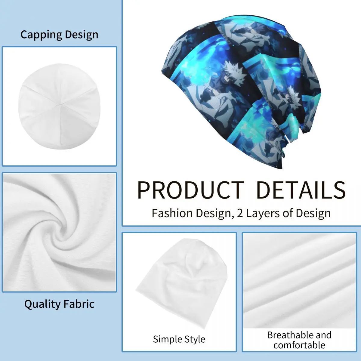 بلدي بطل الأكاديمية دابي أنيمي مانغا MHA Blueflame محبوك قبعة الهيب هوب بونيه قبعة الخريف الشتاء في الهواء الطلق قبعات حريمي