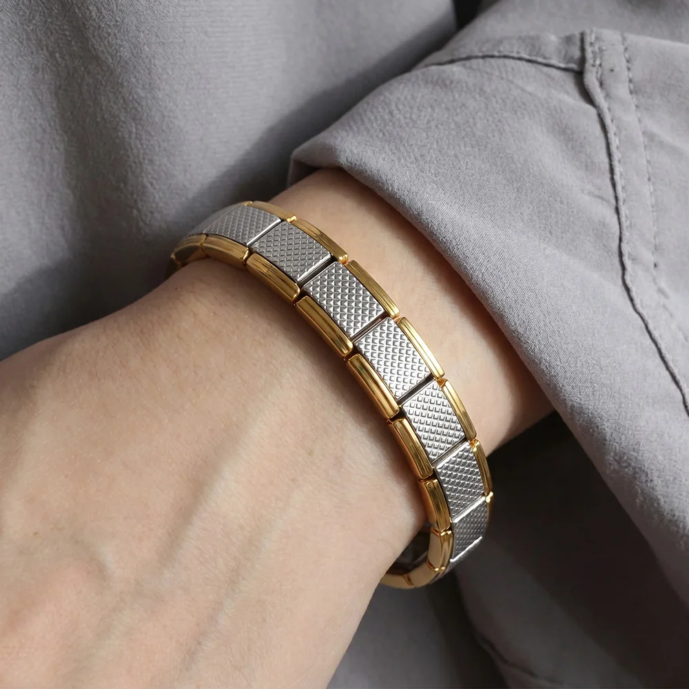 Herren-Armband aus Edelstahl mit Gitterstruktur, 9 mm, italienischer Charm-Armband, DIY, abnehmbare Schmuckglieder für Geschäftsmänner – Detail 6