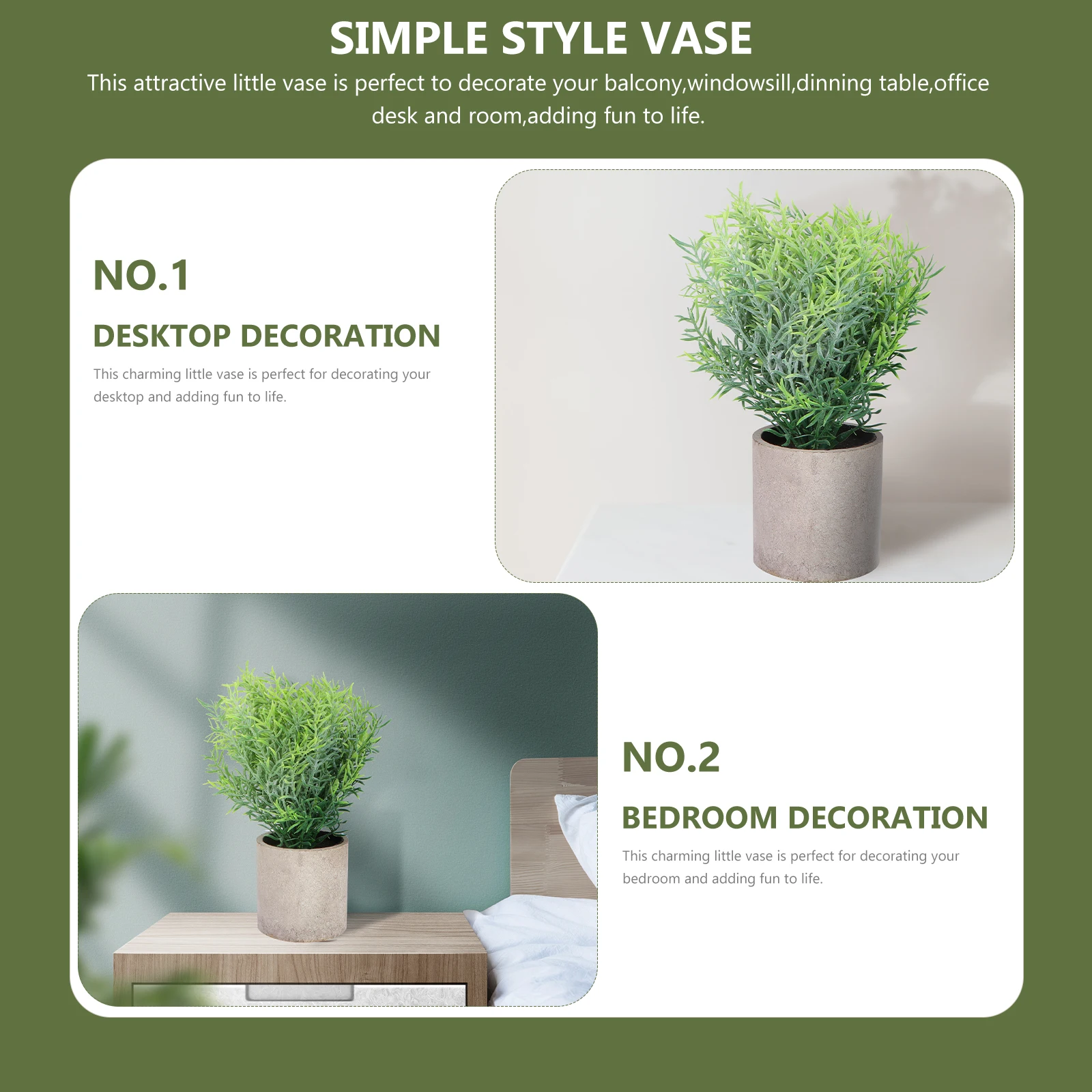 

Artificial Green Plants Fake Grass in Pots Bonsai Tabletop Indoor Simulated Potted Flowers Decoration Plastic Faux Woman