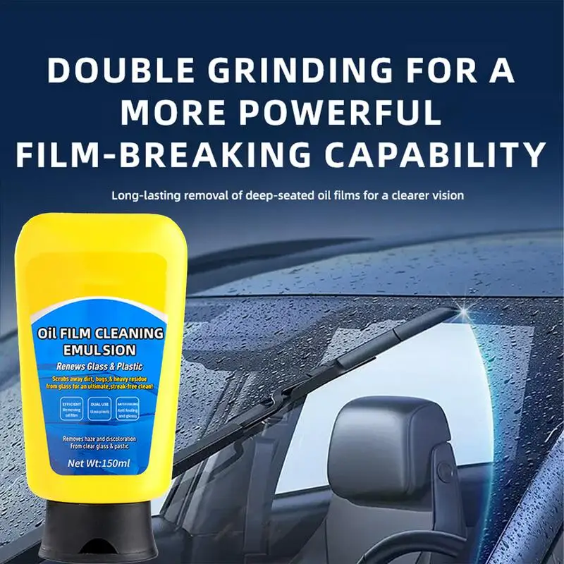 Glass Oil Film Remover For Car Waterproof 150ml Oil Film Cleaning Emulsion Long-lasting Protection Glass Restorer Car Window