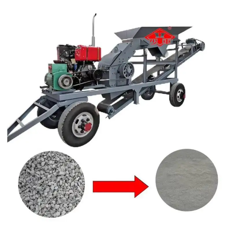 

Factory Hot Sale Mobile Hammer Crusher Diesel Or Motor Gangue Limestone Gold Ore Construction Waste