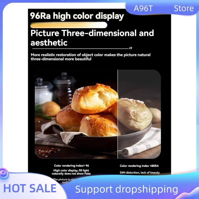 

A96T Dual Color Temperature COB Photography Light Soft Fill Lamp For DSLR Cameras, For Night Scenes & Filming