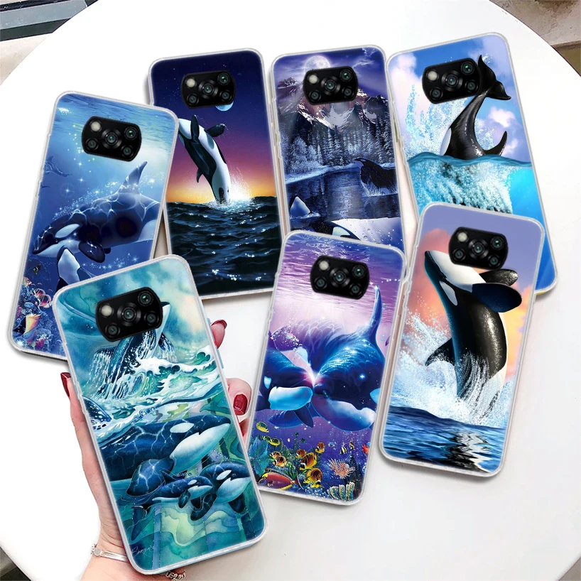 Sea Orcinus Orca Coque Phone Case For Xiaomi Poco X6 X5 X3 Nfc X4 Gt F6 F5 Pro F4 F3 F2 F1 M5s M4 M3 5G Soft Cover M2 X3 Nfc X4 