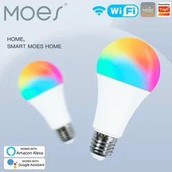 Moes-Wi-Fi付きインテリジェントLED電球,9W,rgb c w,スマートライフアプリ,Google音声制御,90-250v,806lm