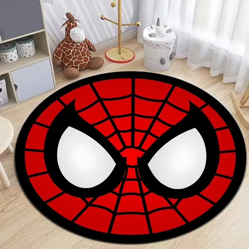 Spiderman round carpet children's game non-slip soft floor mat home living room bedroom room decoration round carpet gift