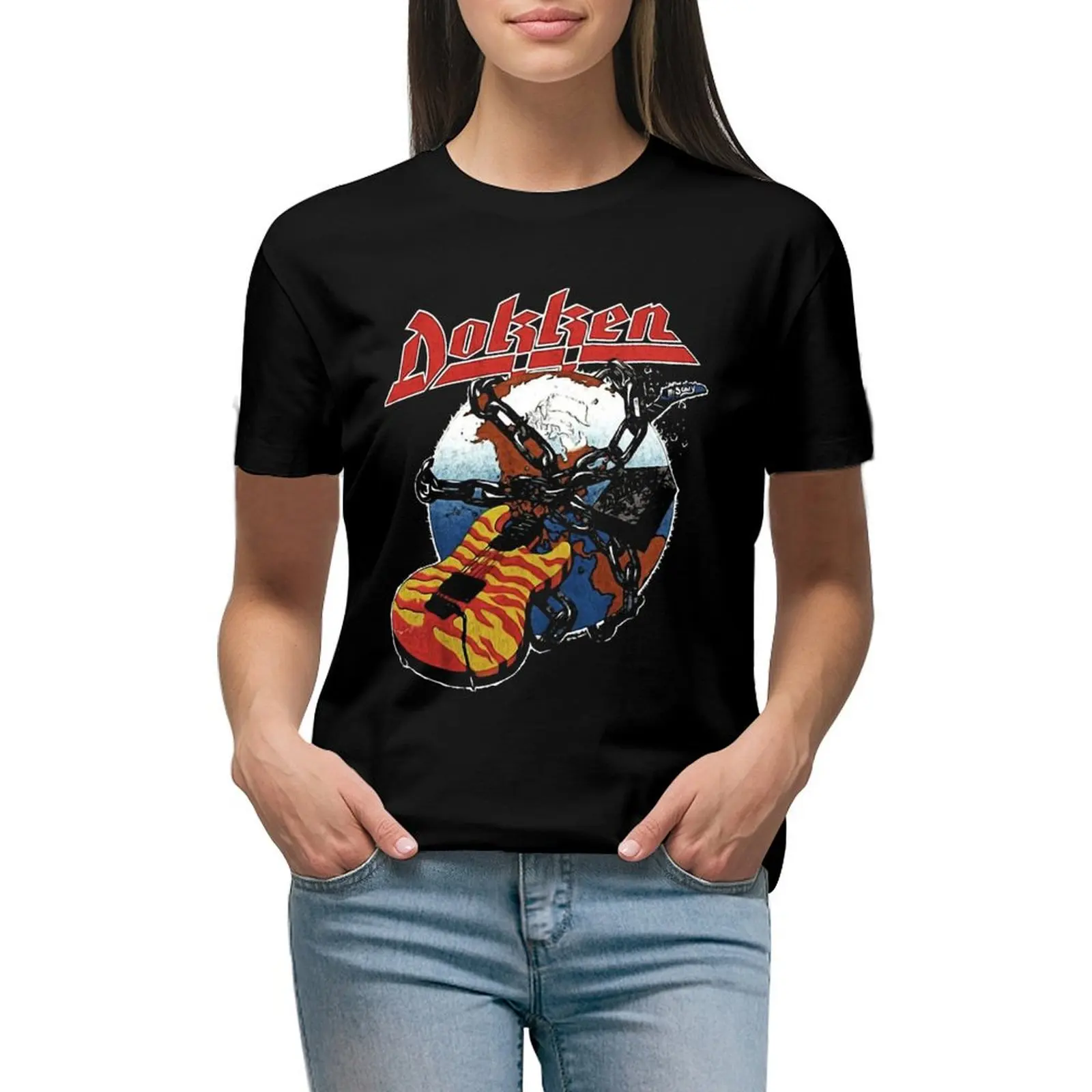 

DOKKEN band Classic T-shirt Female clothing plus size tops tops summer blouses woman 2024