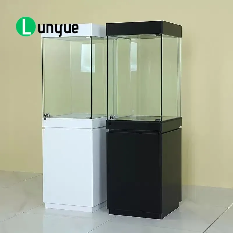 Glass Display Showcase Museum Exhibition Counter for Jewelry Jade Cultural Relics Product Display Cabinet Secure Storage Case
