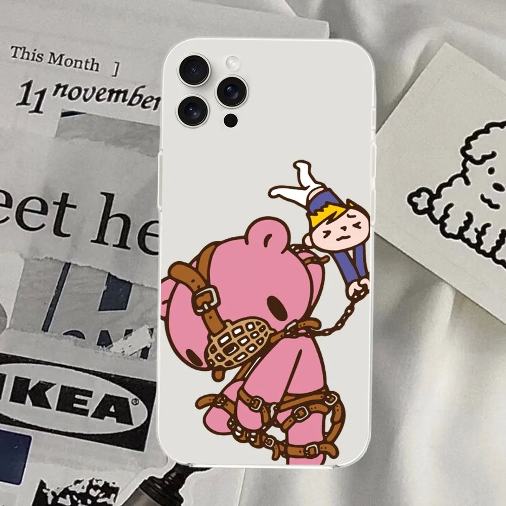 G-Gloomy Bear Cute Phone Case For iPhone Mini Plus 11 13 12 14 15 8 Pro XS Max X SE XR Transparent Shell