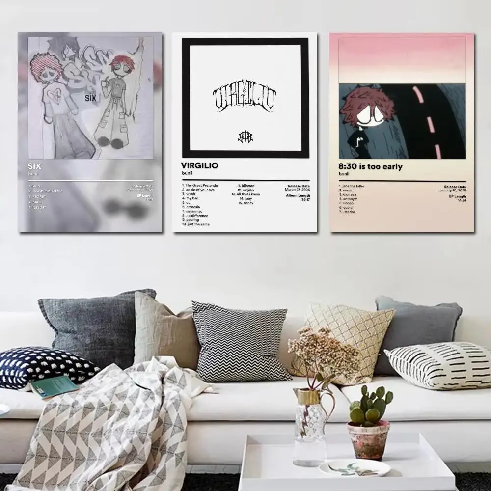 Rock singer B-Bunii Poster Music Album Wall Art Print Room Decoration for Bedroom Living Room Office Home Decor Gift