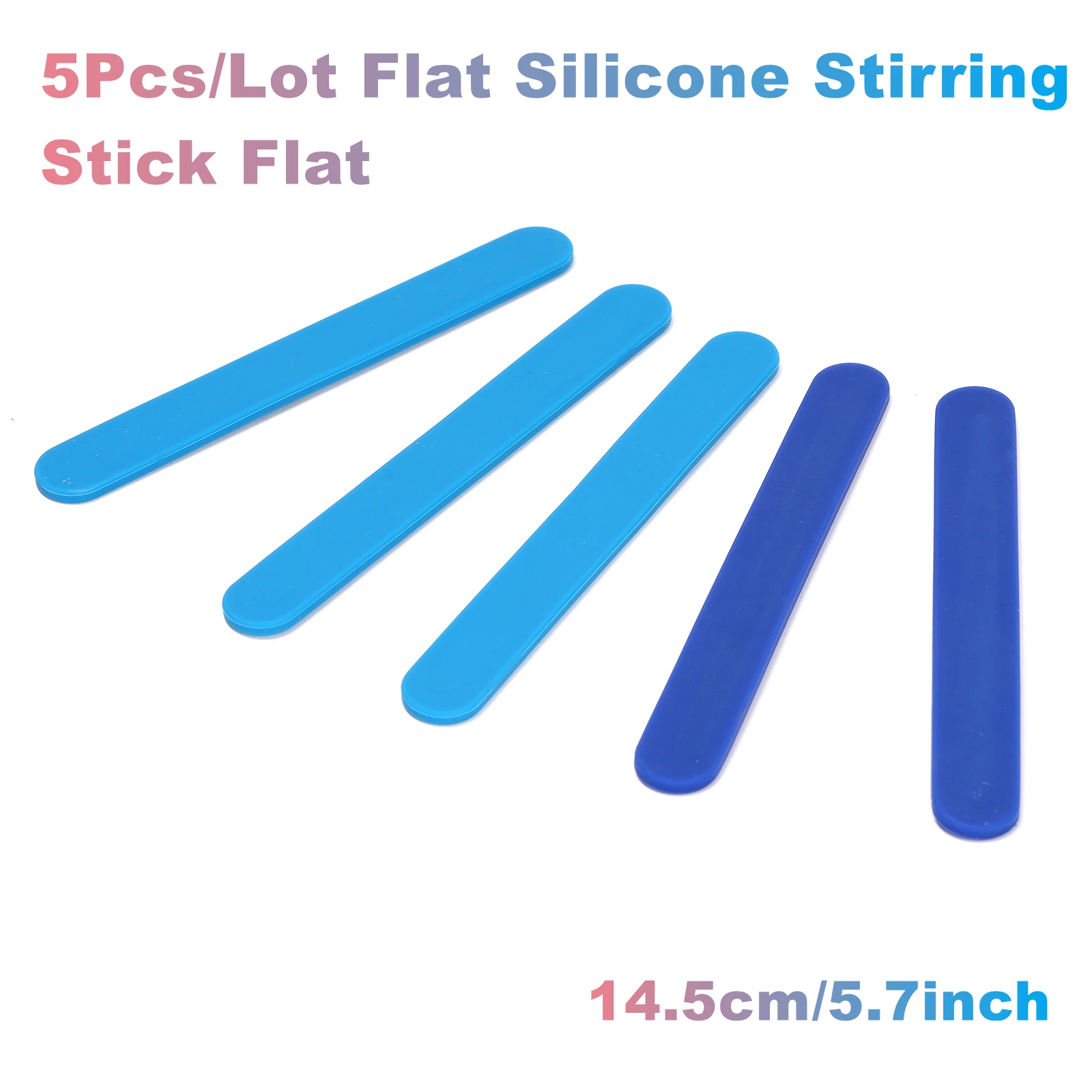 5Pcs/Lot Flat Silicone Stirring Stick 14.5cm/5.7inch Reusable for Epoxy, Mask, Fluid, Pigment, Mixing Liquid DIY Crafts