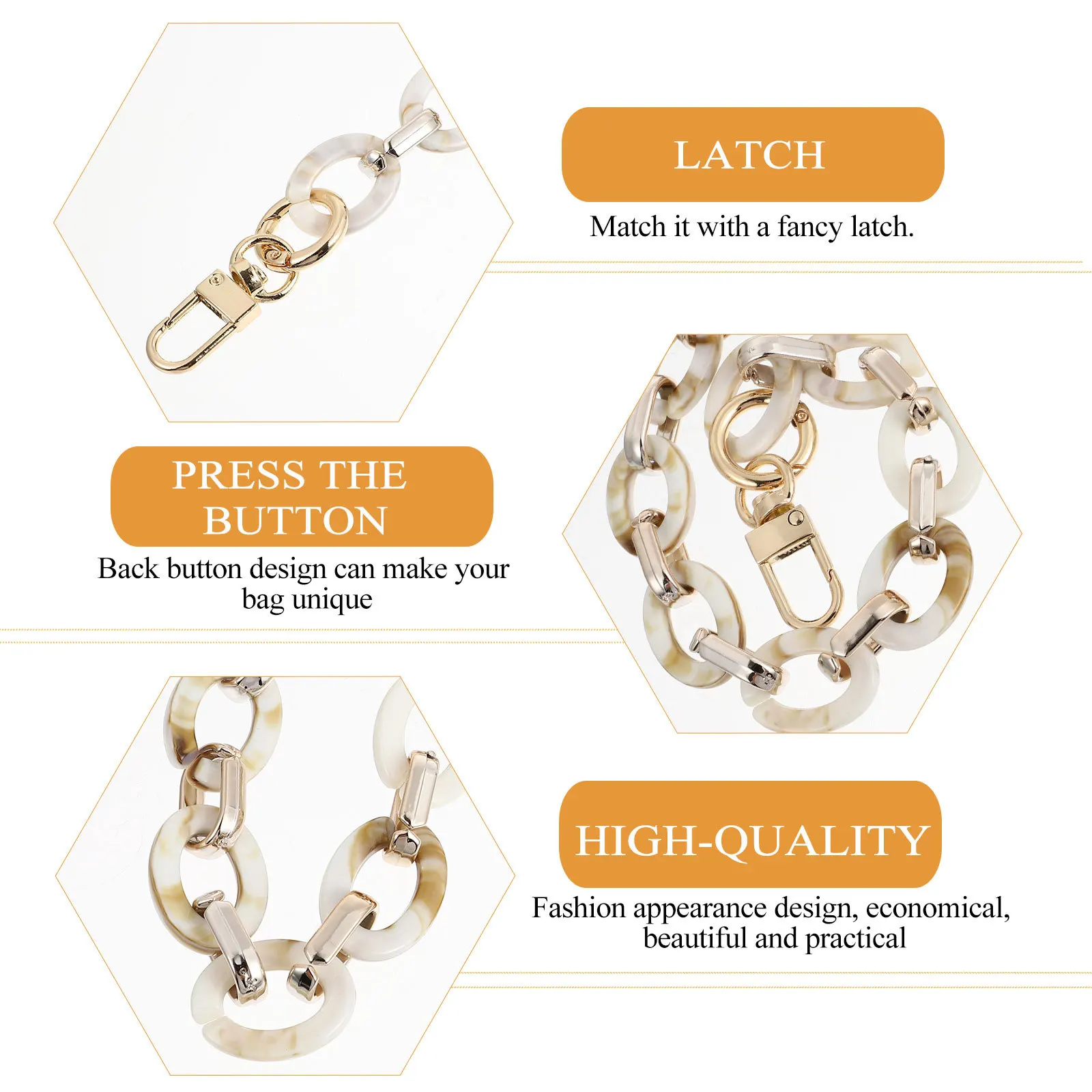 

Color Resin Handbag Chain Chic Durable Purse Handle Strap Perfect for Outdoor Party School Business Bag Chain Bag Shoulder Strap