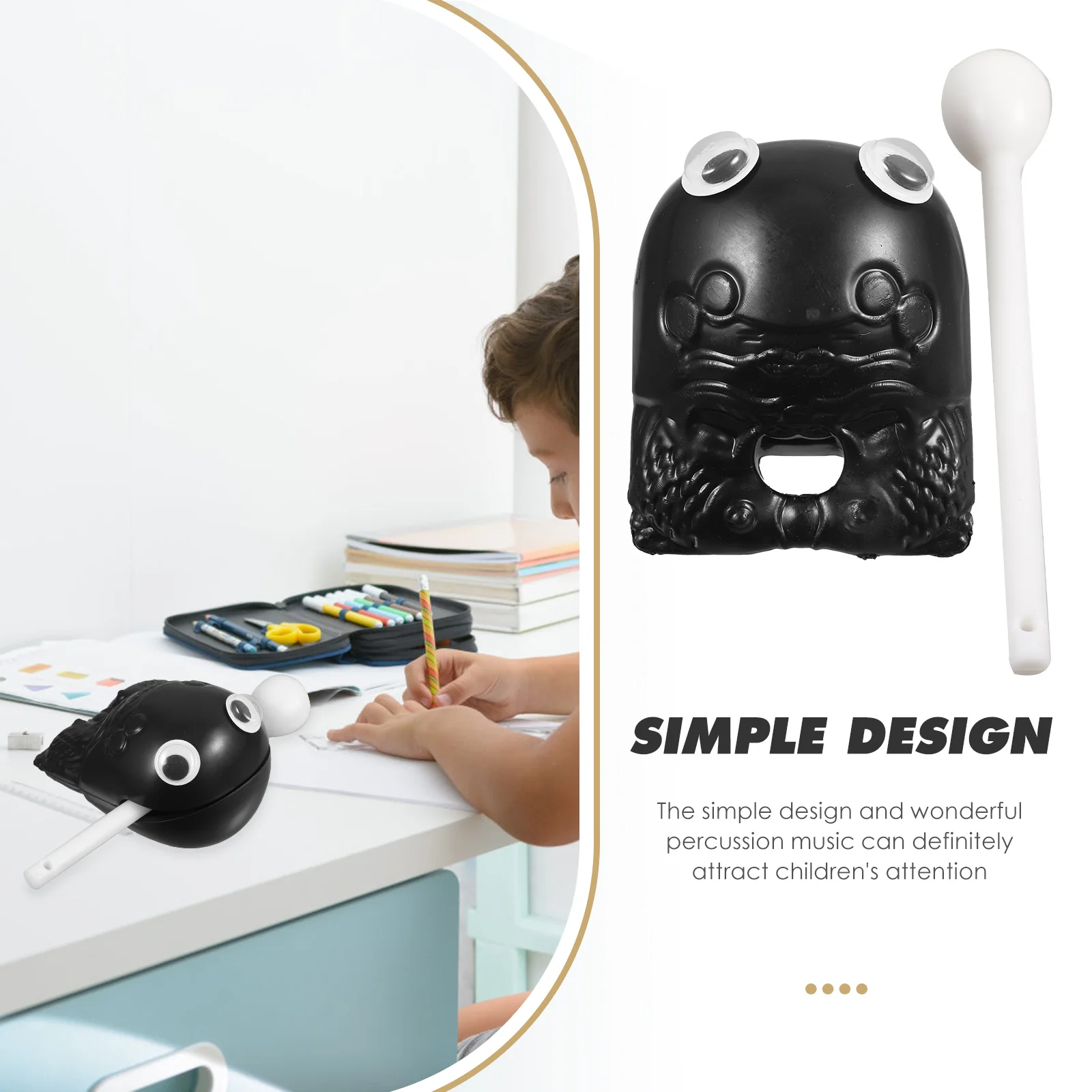 3 Sets Wooden Fish Toy Musical Instrument Enlightenment Toys Instruments Resin Office Percussion Kit