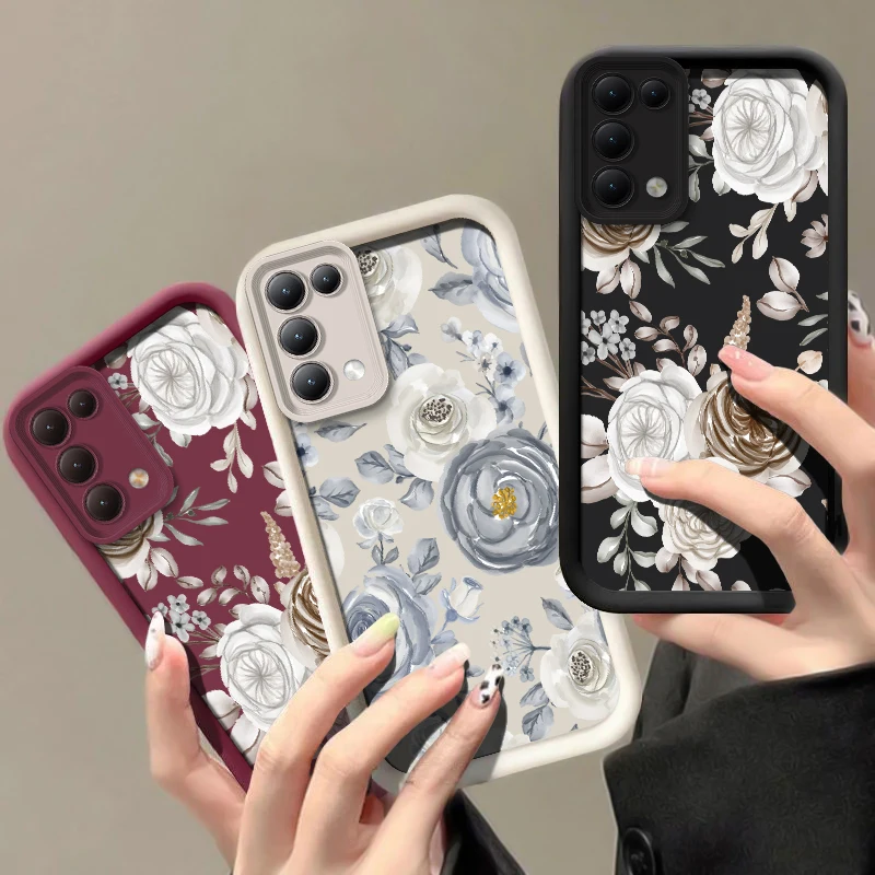 حافظة لهاتف Xiaomi Redmi A 5 A5 4G غطاء لوحة على شكل زهرة لهاتف Redmi A3 Pro A2 Plus A1 + فاخر مقاوم للصدمات غير لامع ناعم Fundas