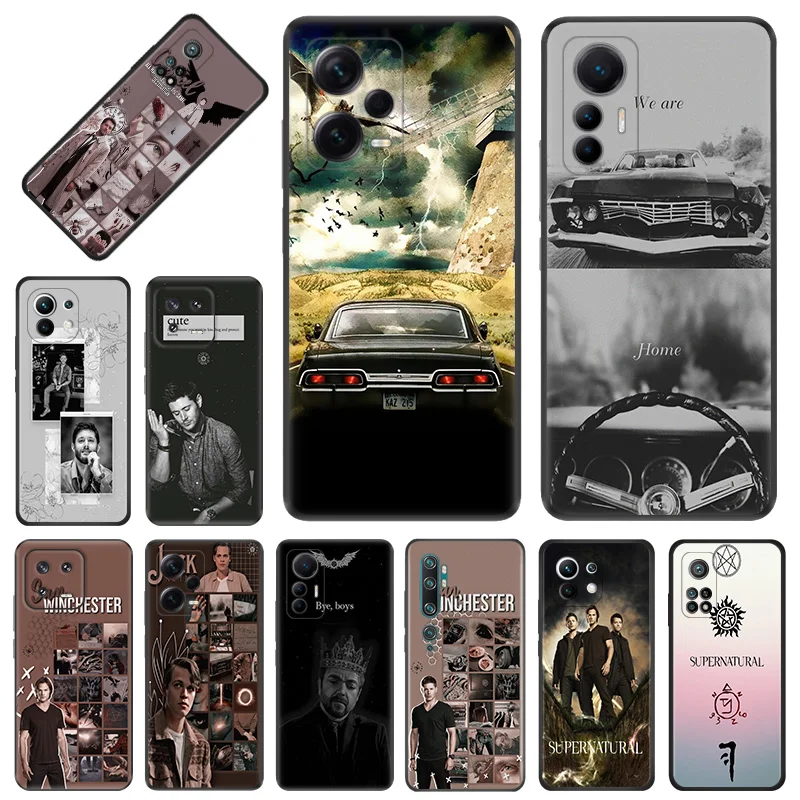 Phone Case for Xiaomi 13 12 Lite 12x 12t Redmi Note13 Note12 13c 12c 12s Supernatural Crowley Soft Black Anti-Drop Cover