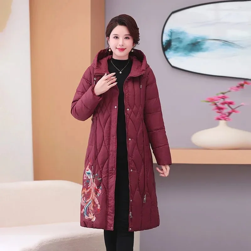 جديد الشتاء مقنعين أسفل سترة المرأة سترة دافئة موضة أسفل القطن المرأة معطف طويل مزاجه ضئيلة معطف الإناث