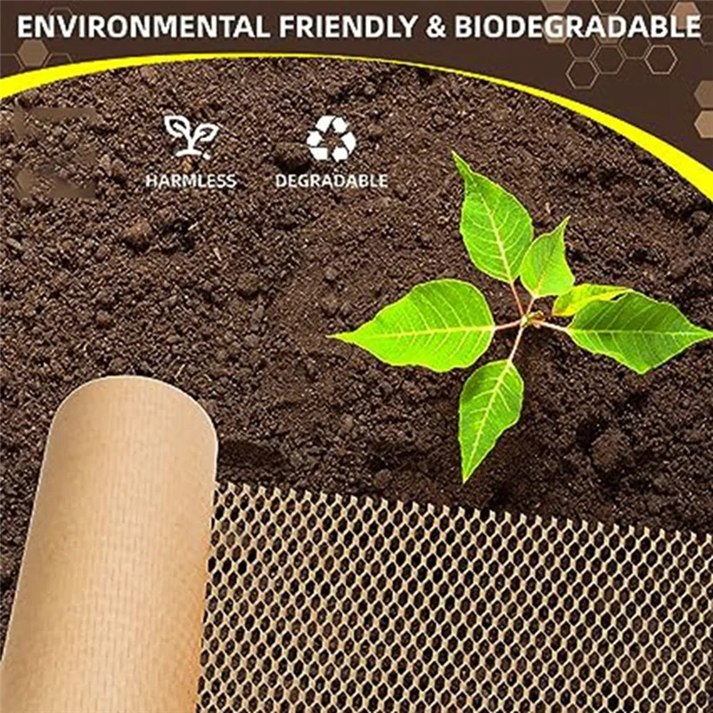 AED7-1PCS Honeycomb Paper Floral Packaging Kraft Paper Degradable Anti-Collision Grid Honeycomb Wrapping Paper Brown