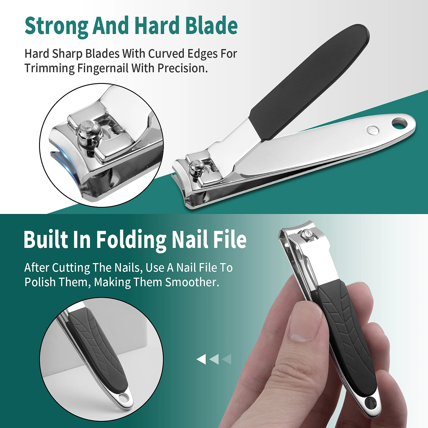 Conjunto de ferramentas de manicure para cortador de unhas, 40 peças, com estojo de viagem portátil, cortador de pele morta, pinças de cutícula e kit de cortador, cl de unhas