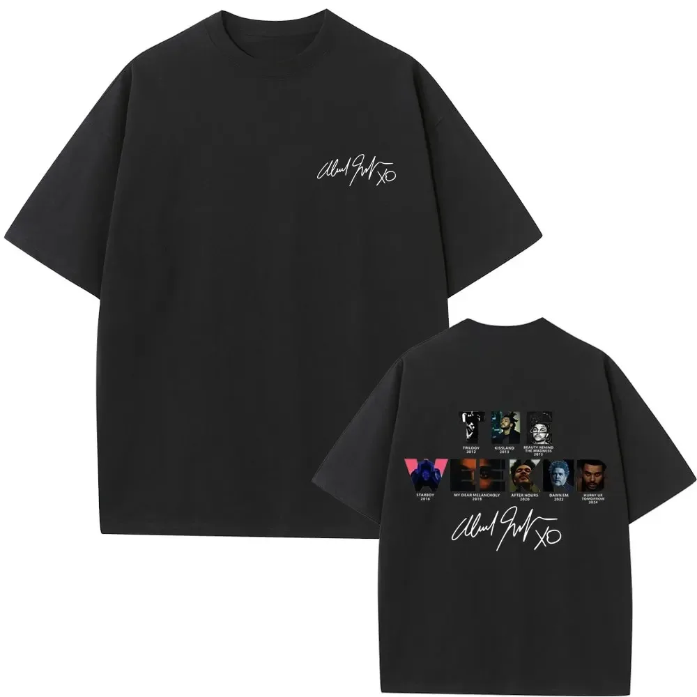 The Weeknd Musikalbum-Cover Grafik T-Shirt für Männer und Frauen Hip-Hop Mode Übergroßes T-Shirt Unisex Lässiges Baumwoll-Retro-T-Shirt