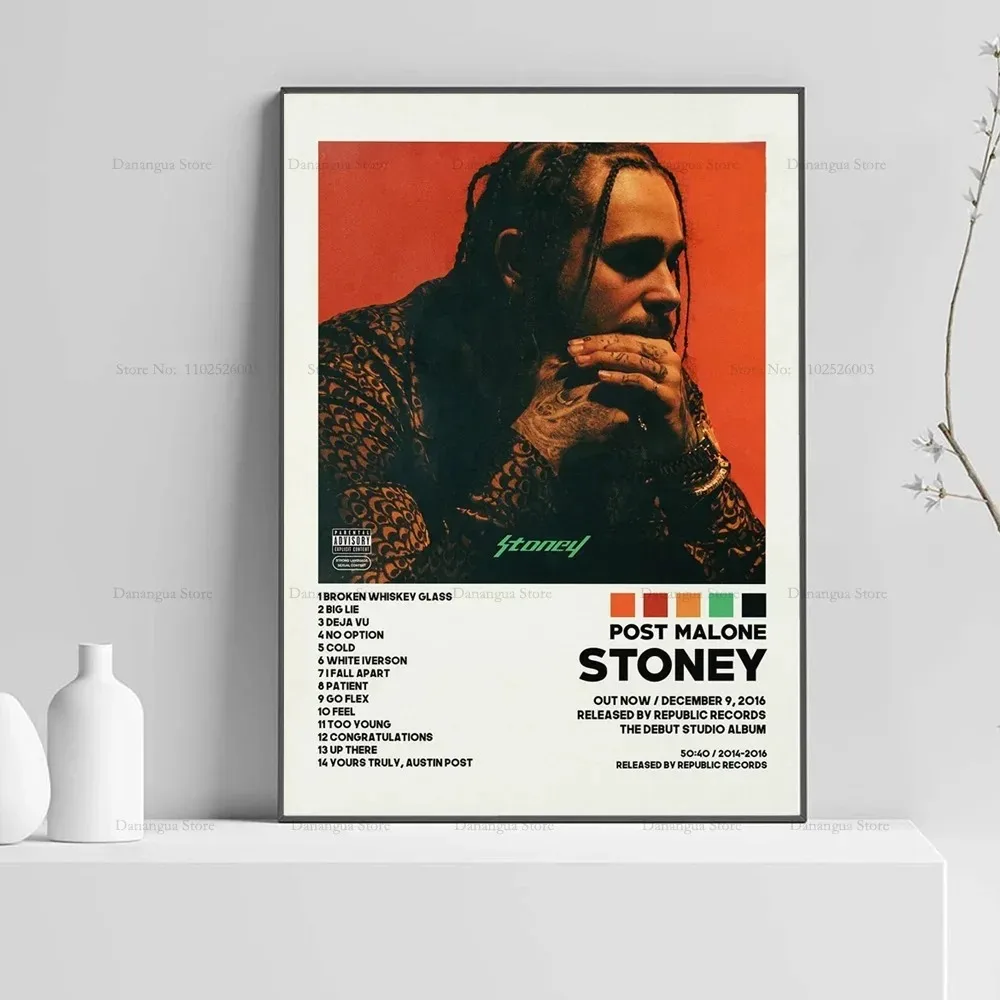 Post Malone Twelve Toothache Bleeding Hip Hop Music Album Cover Poster Wall Art Canvas  Painting Picture Living Room Home Decor view 4