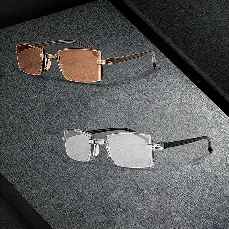 2 pares de gafas de lectura sin montura anti luz azul, ligeras y resistentes a la fatiga para personas de mediana edad y mayores