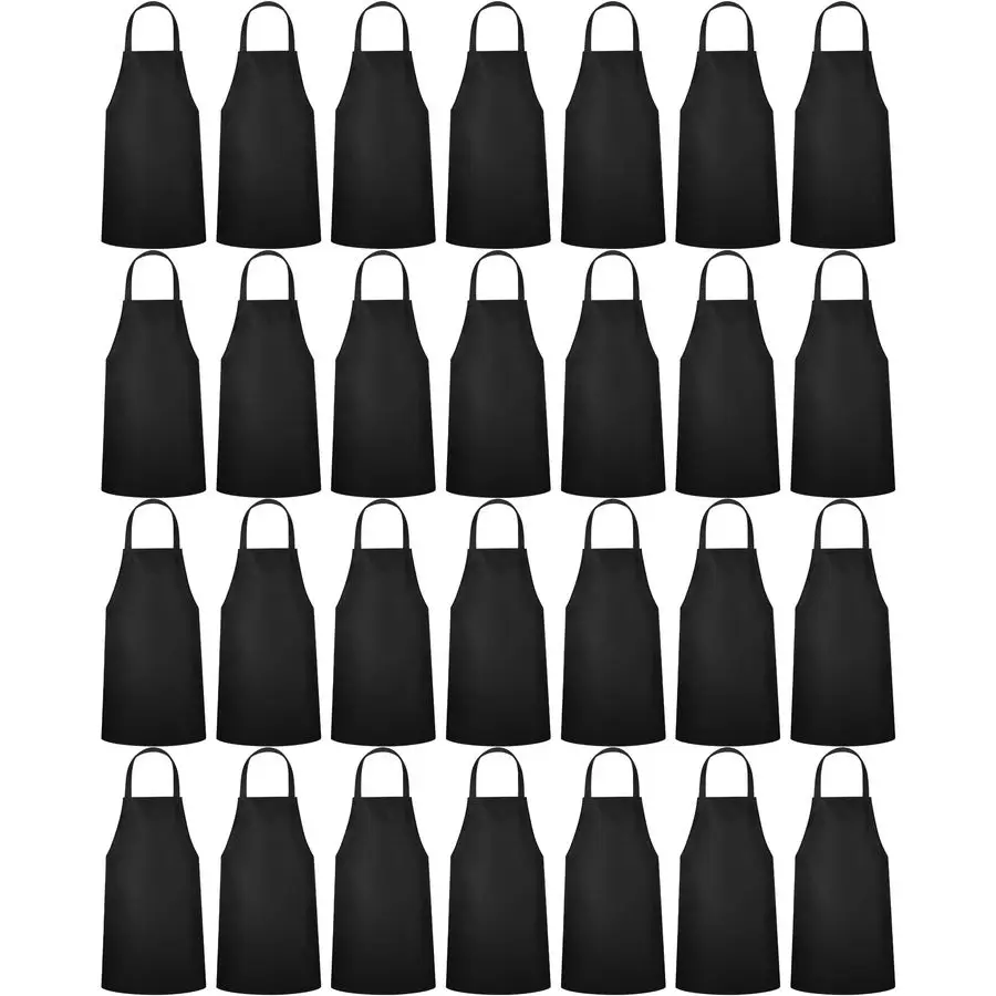 

36 Pack Bib Aprons Bulk Plain Aprons for Man Woman Adult Unisex Apron Machine Washable Adjustable Bib ApronBlack