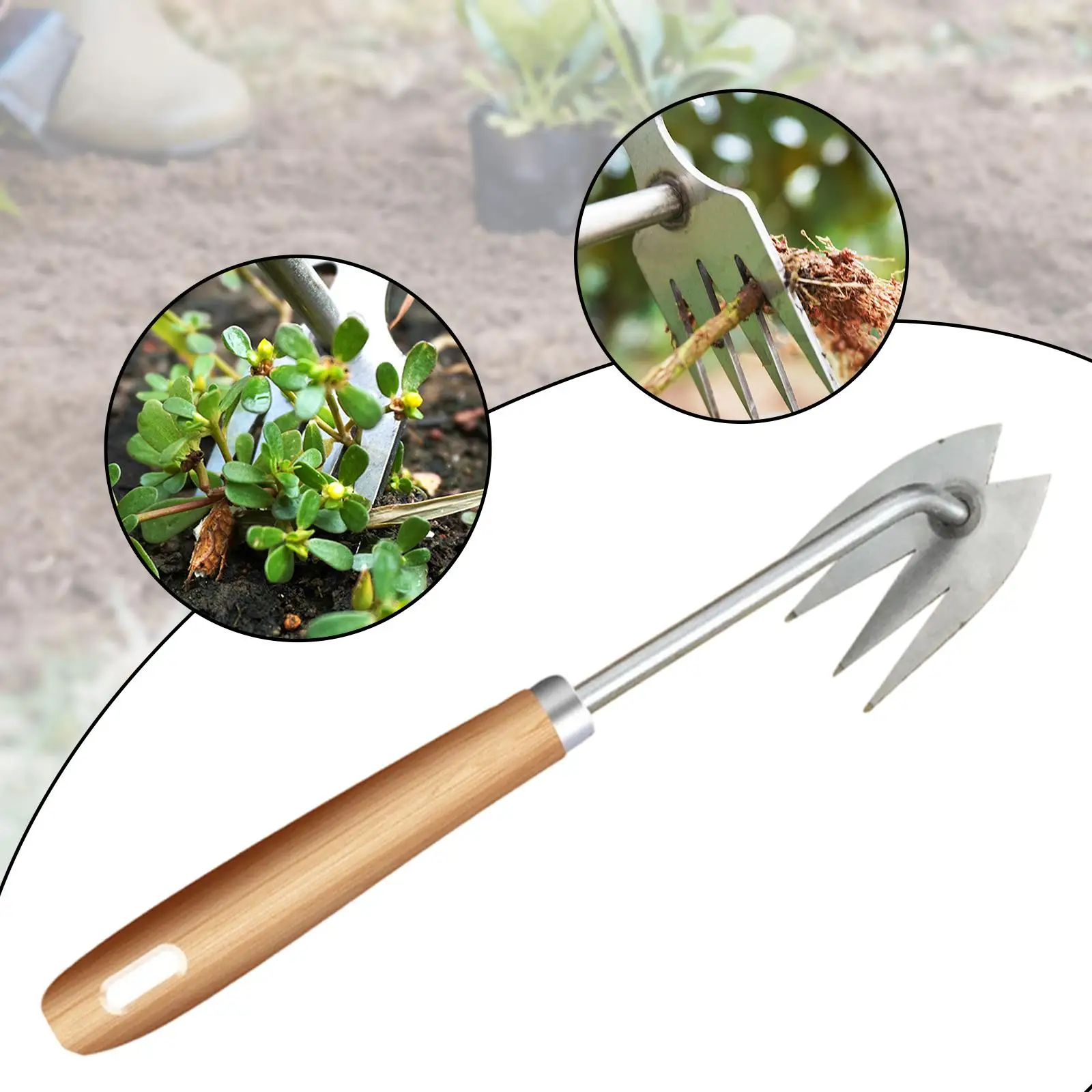 

Ручной инструмент для удаления сорняков с эргономичной ручкой, прочный рыхлитель почвы, инструмент для удаления сорняков, корнеудалитель, садовый инструмент для заднего двора