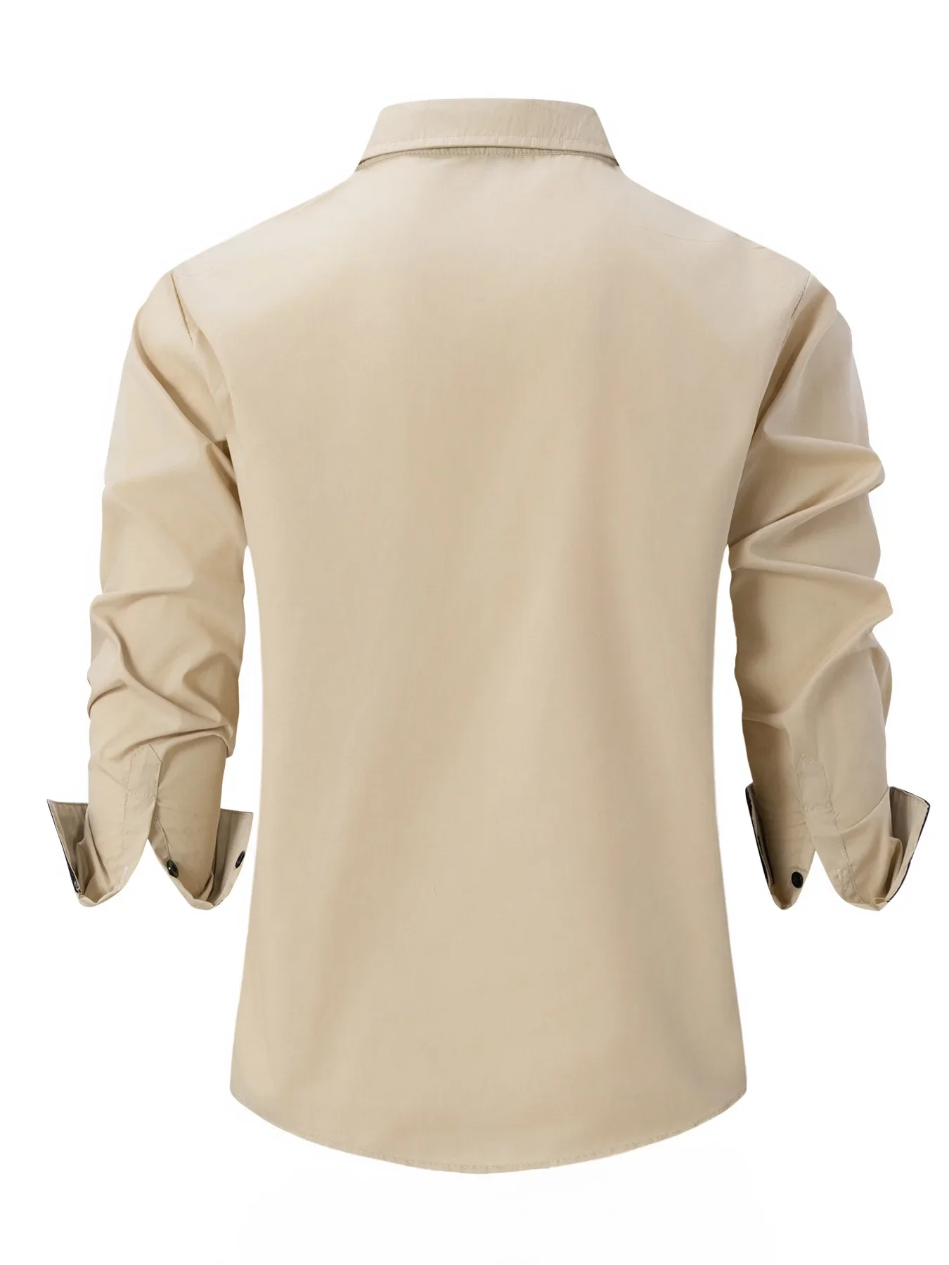 Men's casual solid color new button fashion long sleeve shirt soft and comfortable plus size outdoor street daily new 2025