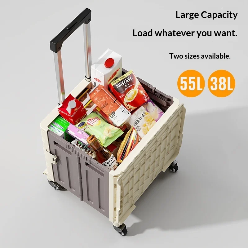 

Складная тележка-органайзер на колесах, портативная складная тележка, легкая, большой вместимости, для дома, покупок, кемпинга, гаража