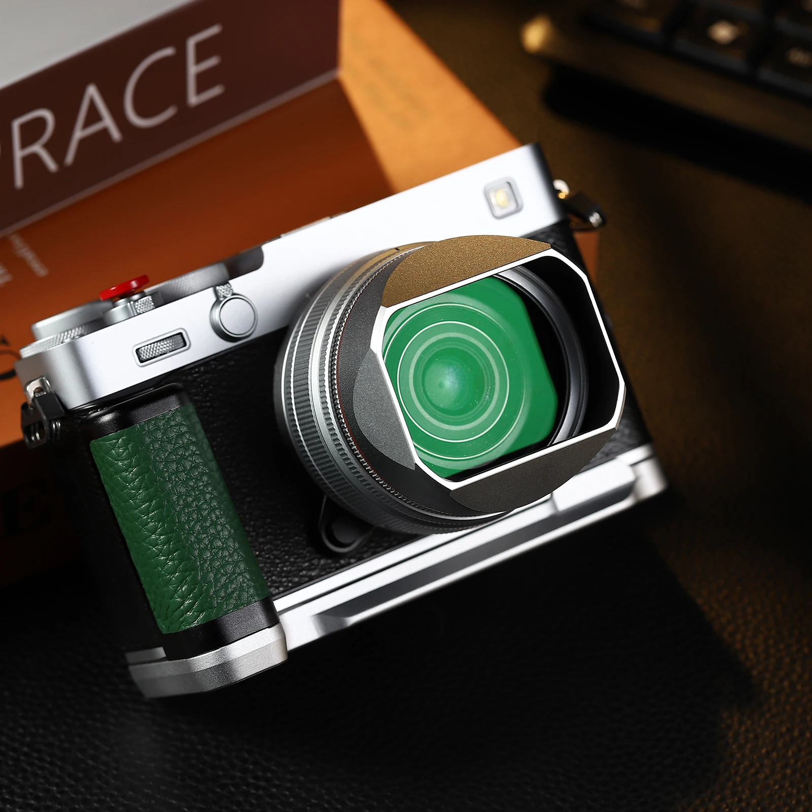 Haoge quadratische Metall-Gegenlichtblende für Fujifilm XF23mm F2.8 auf XE5 Kameragehäuse-Kit Fujinon XF27mmF2.8 R WR Objektiv 39mm Schraub-Gegenlichtblende – Detail 10