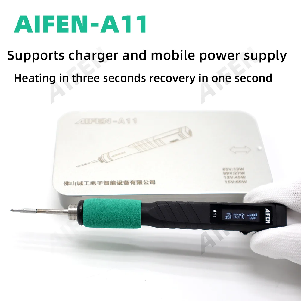 AIFEN A11 Stazione di saldatura USB Punta saldatore originale compatibile 210 Maniglia di controllo della temperatura Stazione di rilavorazione