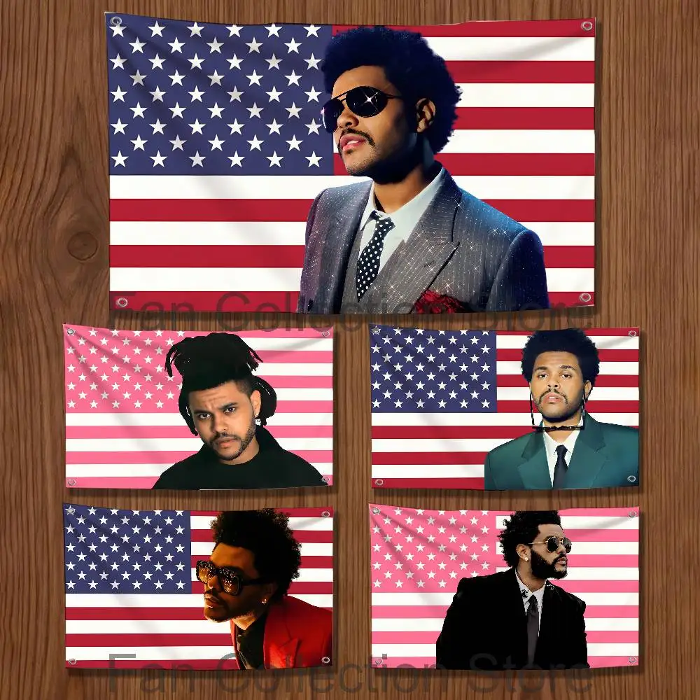 Singer The W-Weeknd Flag Tapestry Banner For Bedroom Outdoor Living Room Restaurant Bar Wall Decor Party
