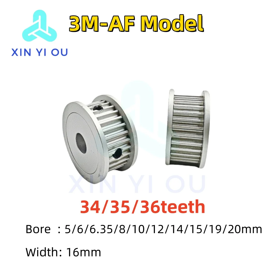 HTD 3M Timing Pulley 34/35/36teeth-AF Type Bore  5/6/6.35/8/10/12/14/15/19/20mm  Belt Width16mm 3M Synchronous Wheel