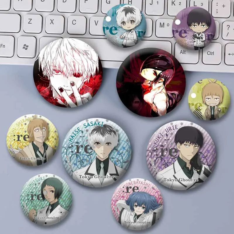 Cartoon Character Ken Kaneki Juuzou SUZUYA REI Touka Enamel Pins Tokyo G-Ghoul Anime Badge Round Brooch on Bag Jewelry Ornaments