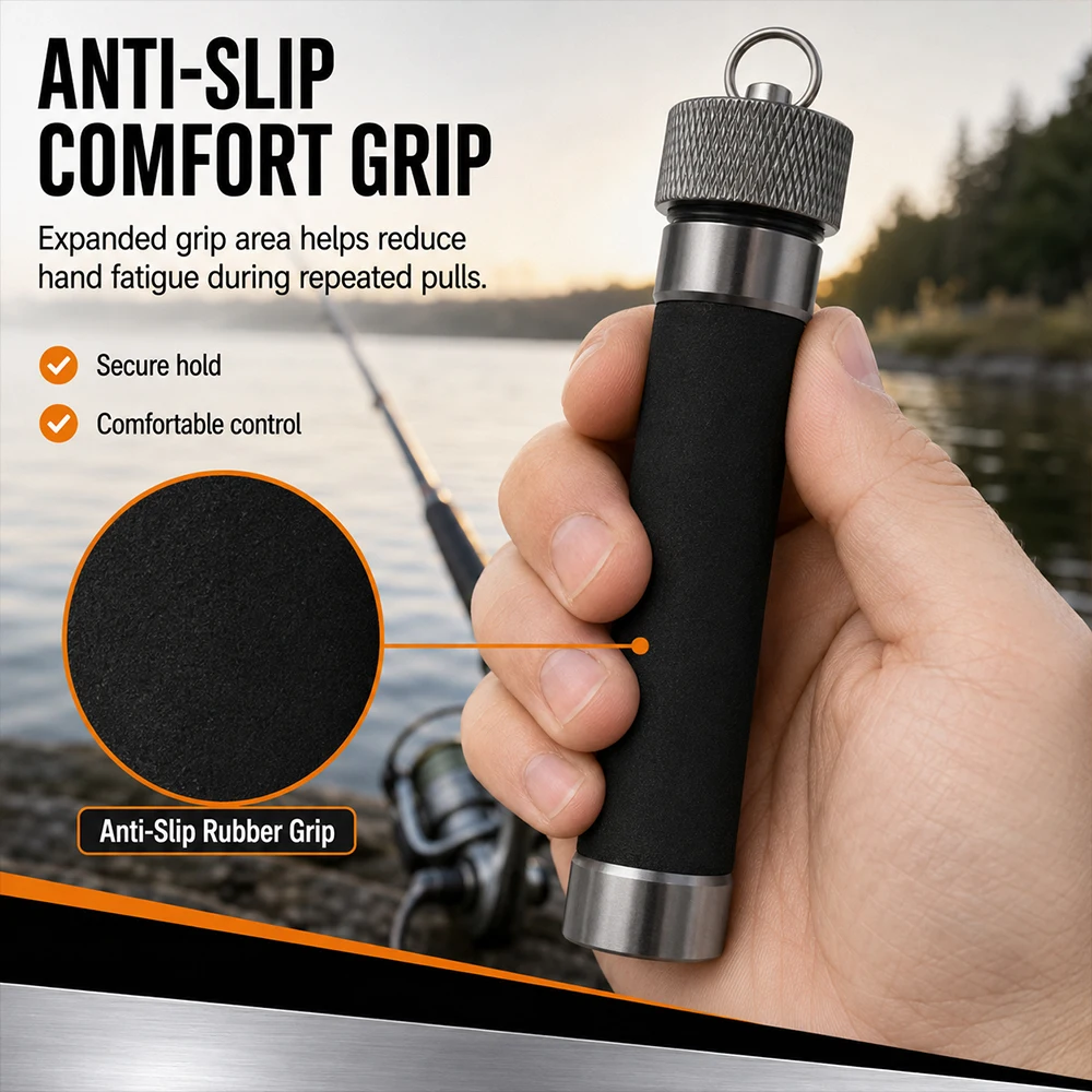 Large Size Aluminum Alloy Fishing Line Puller, Anti-slip Rubber Grip for Hook Tying and Line Protection